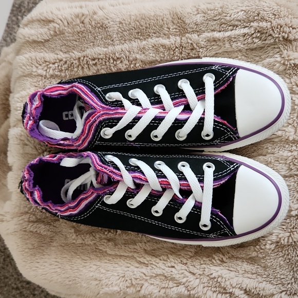 Converse Raw Edge Canvas Sneakers 534864F - Women's Sz 6 - Picture 4 of 7